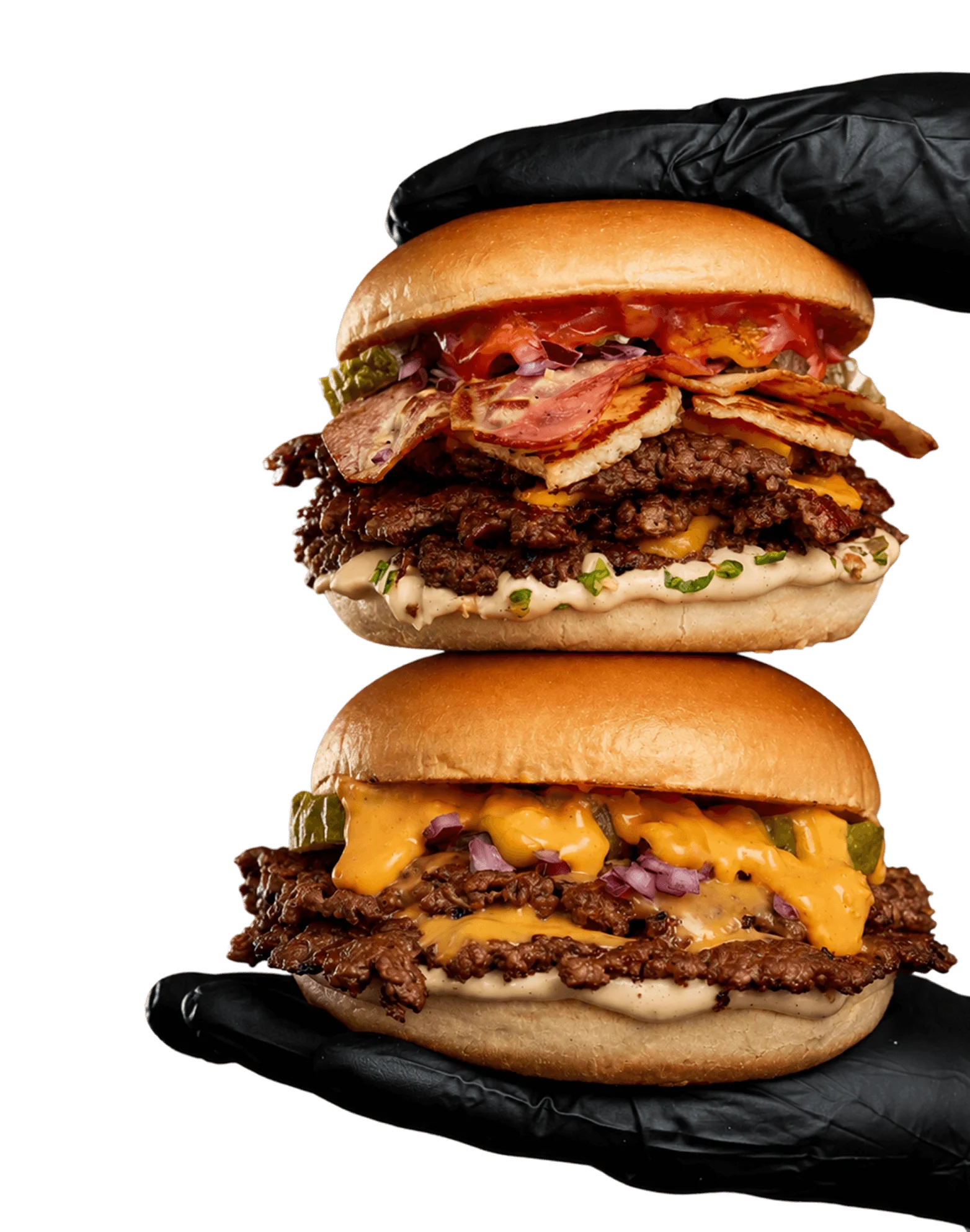 Wanna Smash stacked burgers
